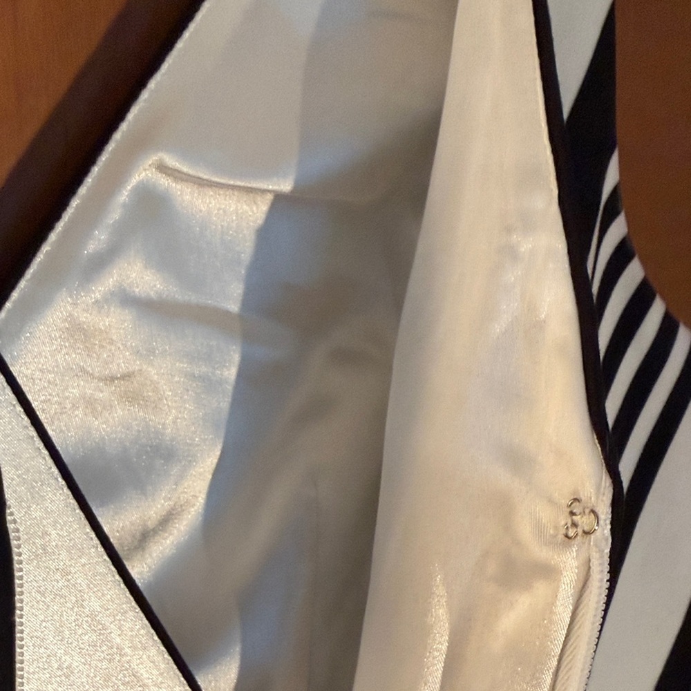 White House Black Market Black and White Striped Midi Dress - Picture 9 of 10